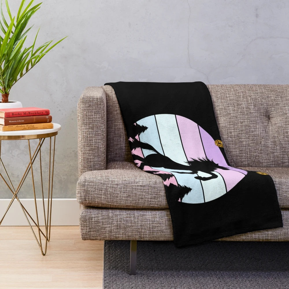Vibrant unicorn design on a cozy plush blanket