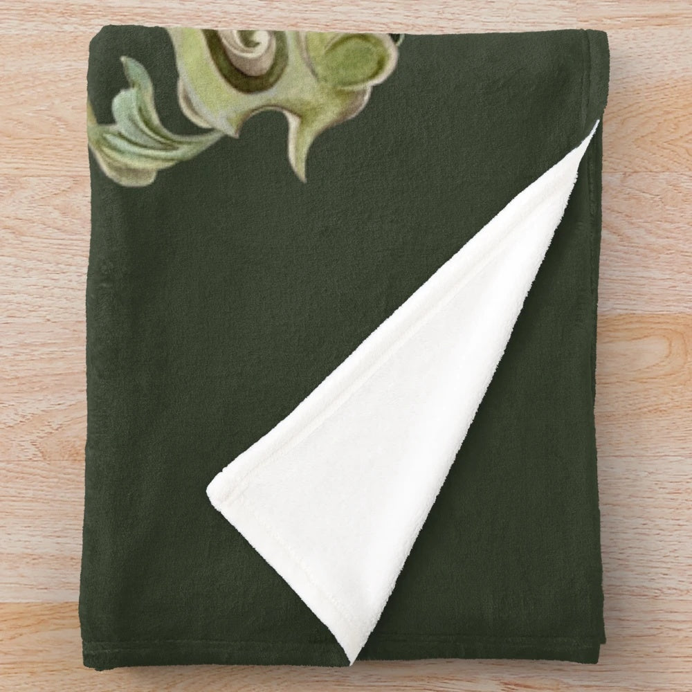 Cozy and artistic unicorn-themed plush blanket featuring a beautiful floral garden design