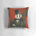 A whimsical acrylic portrait of a badger wearing a Victorian top hat, a humorous and charming wildlife art piece.
