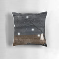 A mystical pillow featuring a ghost and wispy lights against a swampy, moonlit background