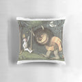 Where the Wild Things Are" inspired pillow featuring a whimsical illustration