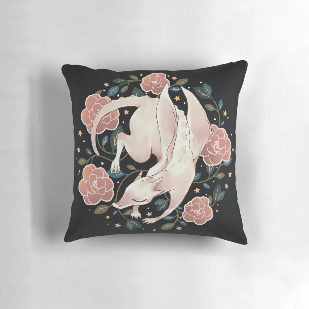 White dragon pillow featuring the magical creature Aithusa from the BBC series Merlin