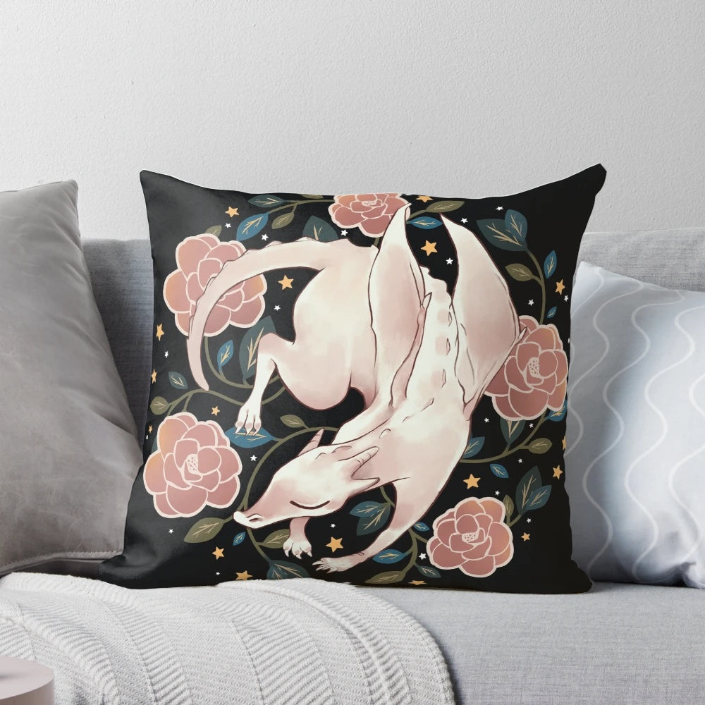 White dragon pillow featuring the magical creature Aithusa from the BBC series Merlin