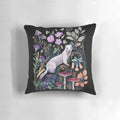 White Ermine Pillow featuring a whimsical, botanical design