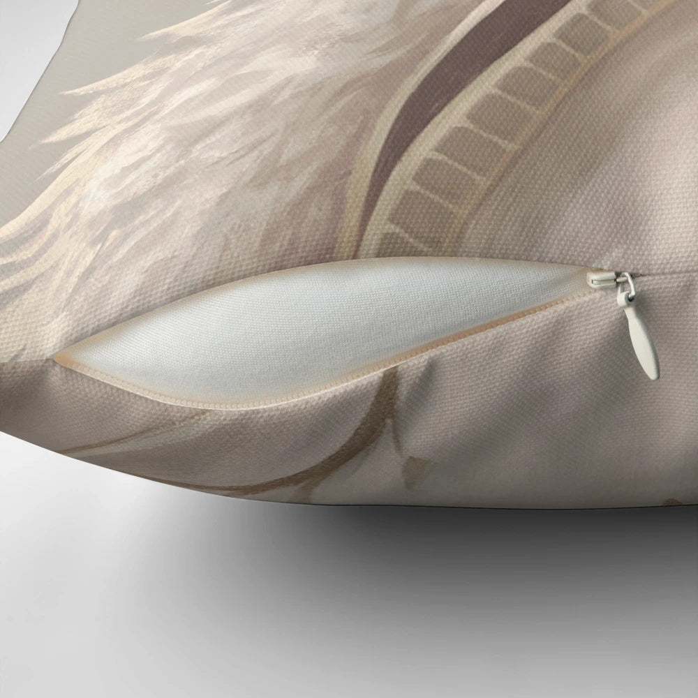 Soft and cozy white wolf-themed pillow, perfect for fans of the Dragon Age series.