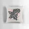Enchanting pastel goth pillow featuring a captivating wild wolf design with multiple eyes.