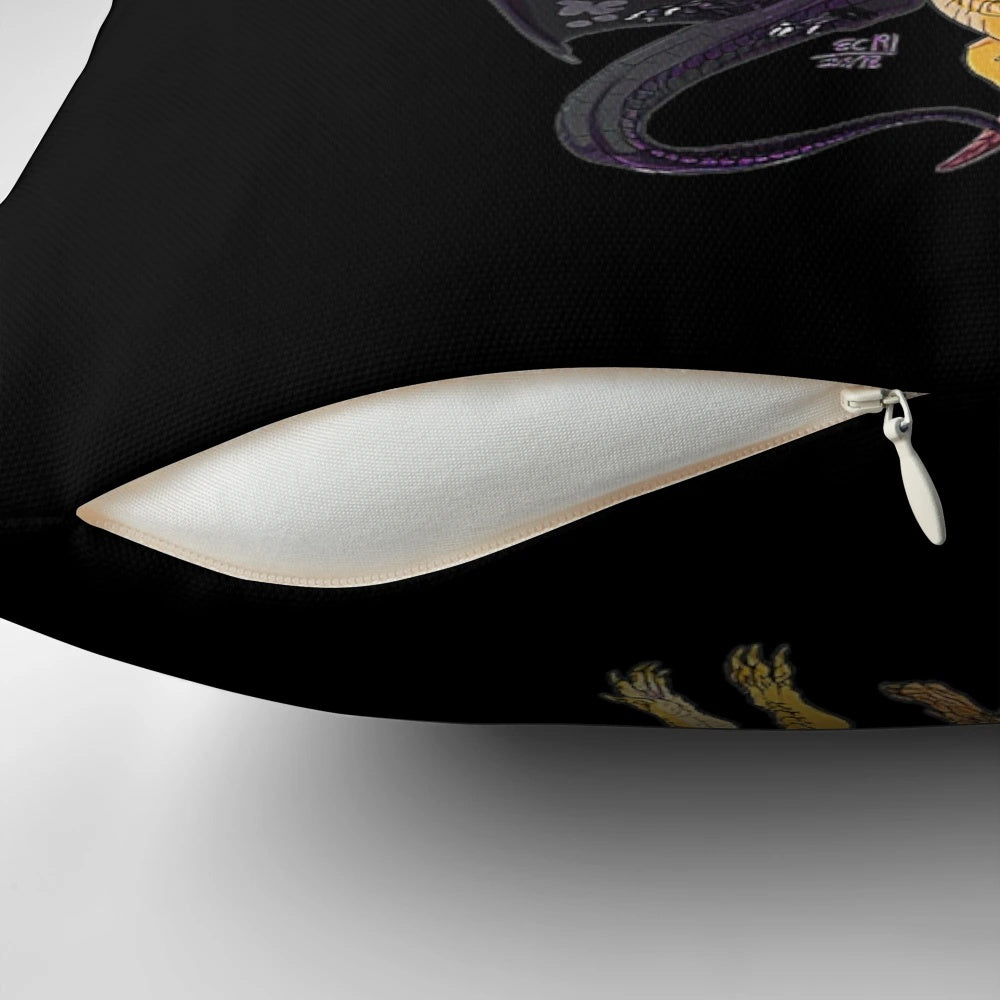 A plush, high-quality decorative pillow featuring the stunning dragons from the Wings of Fire book series.