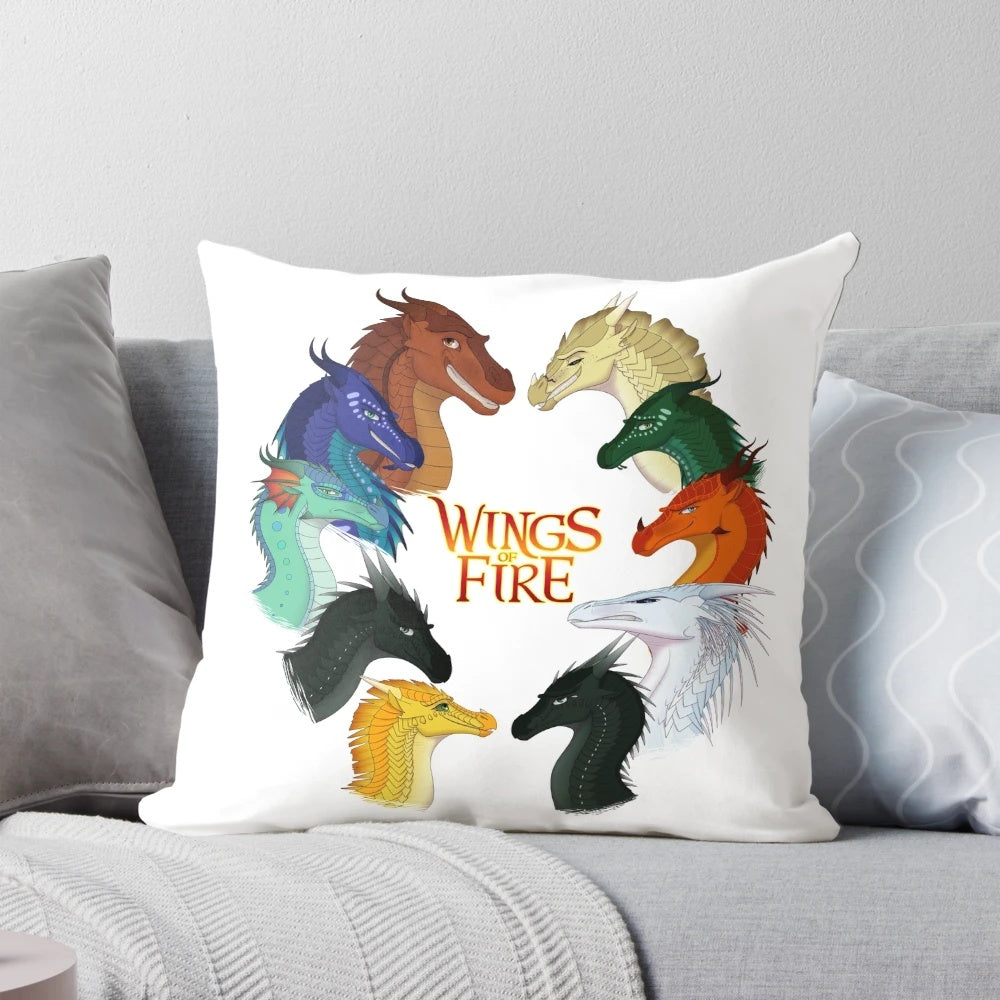 Wings of Fire inspired all-over print pillow featuring characters from the beloved book series