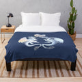 Wings of Fire inspired plush blanket featuring Snowfall the IceWing and Lynx