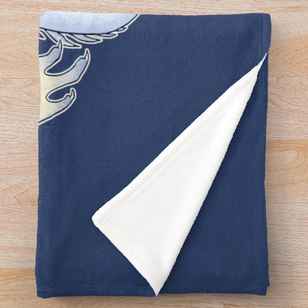 Wings of Fire inspired plush blanket featuring Snowfall the IceWing and Lynx