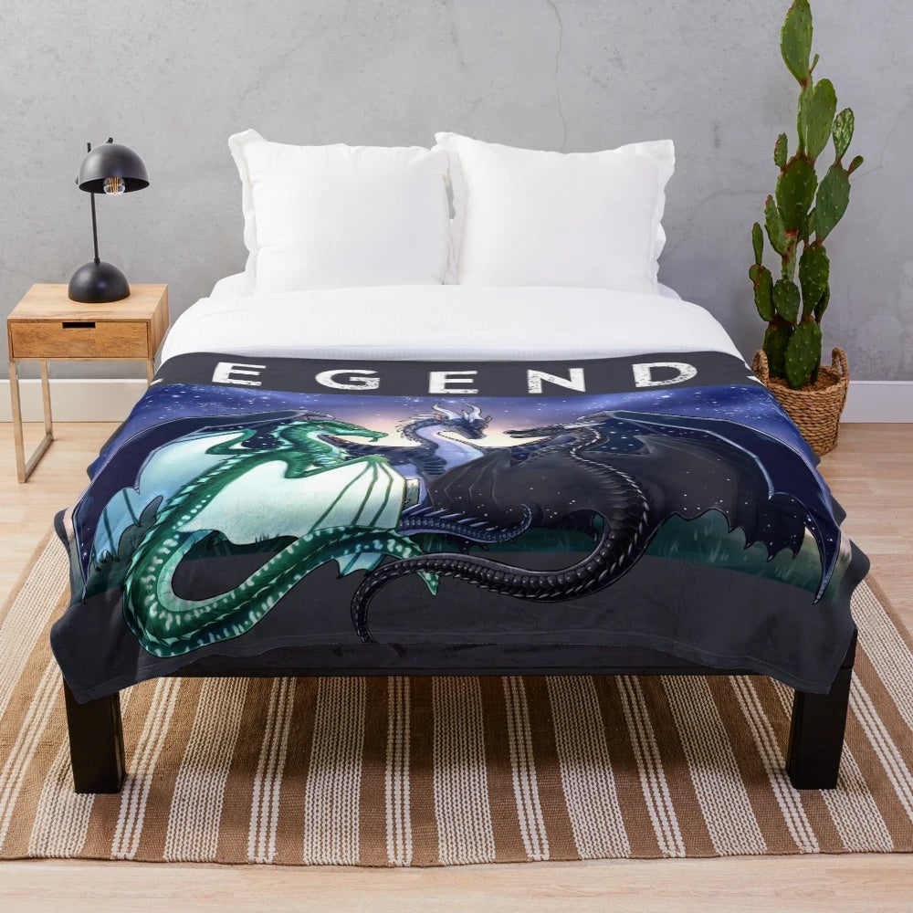 Wings of Fire Legends Fathom, Darkstalker, Clearsight Plush Blanket