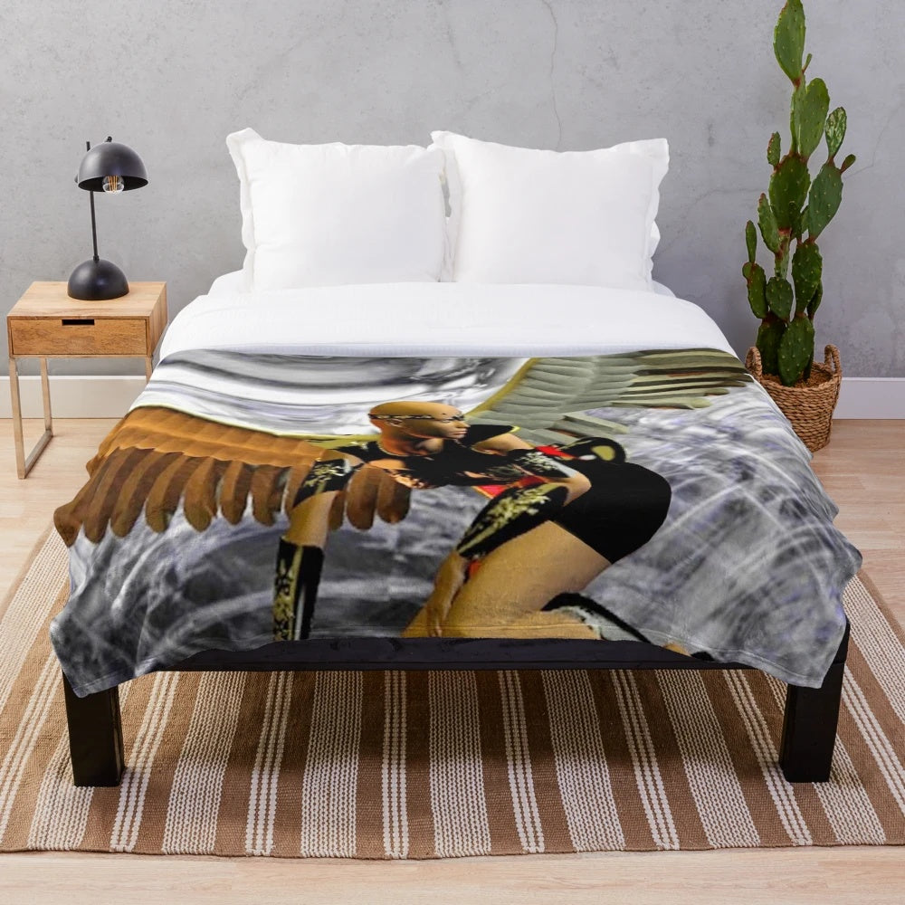 Wings of Freedom Plush Blanket with Vibrant Fantasy Patterns