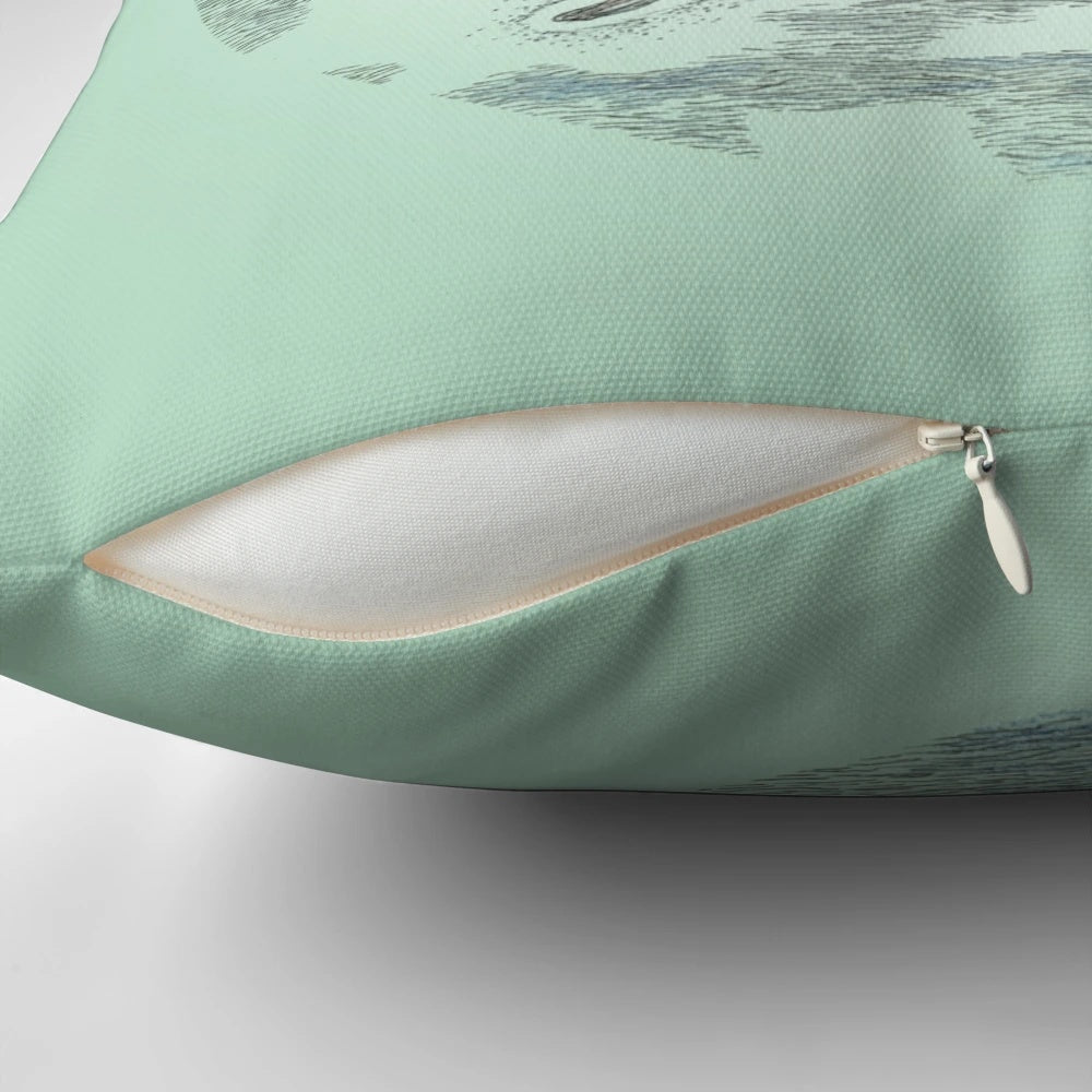 Whimsical witch bunny pillow with a full moon and gothic design