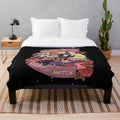 Plush blanket featuring a cute and clumsy witch character from the popular webcomic