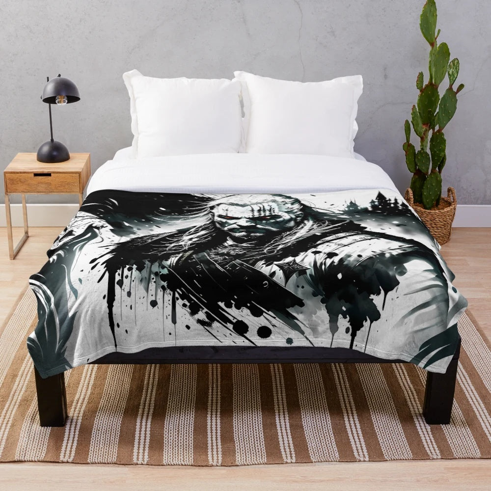 Cozy plush blanket featuring the iconic Witcher design