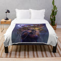 Cozy plush blanket with witchy, gothic design