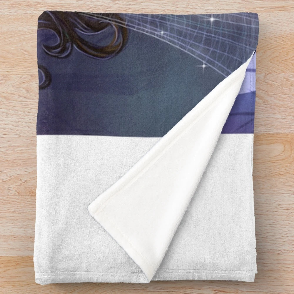 Cozy plush blanket with witchy, gothic design