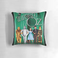 Vibrant Wizard of Oz pillow featuring Dorothy, Toto, and the iconic characters from the beloved film.