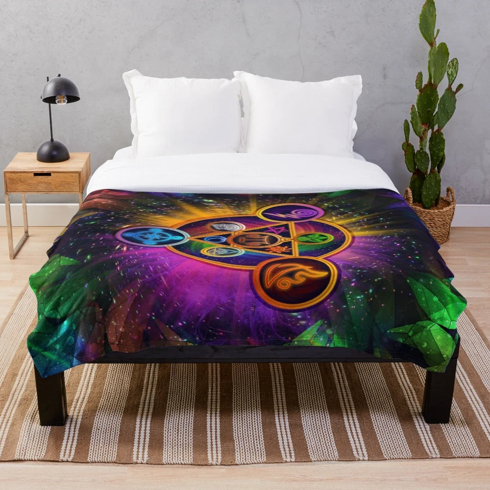 Wizard101 Spiral Schools Plush Blanket featuring cozy, soft, and magical design