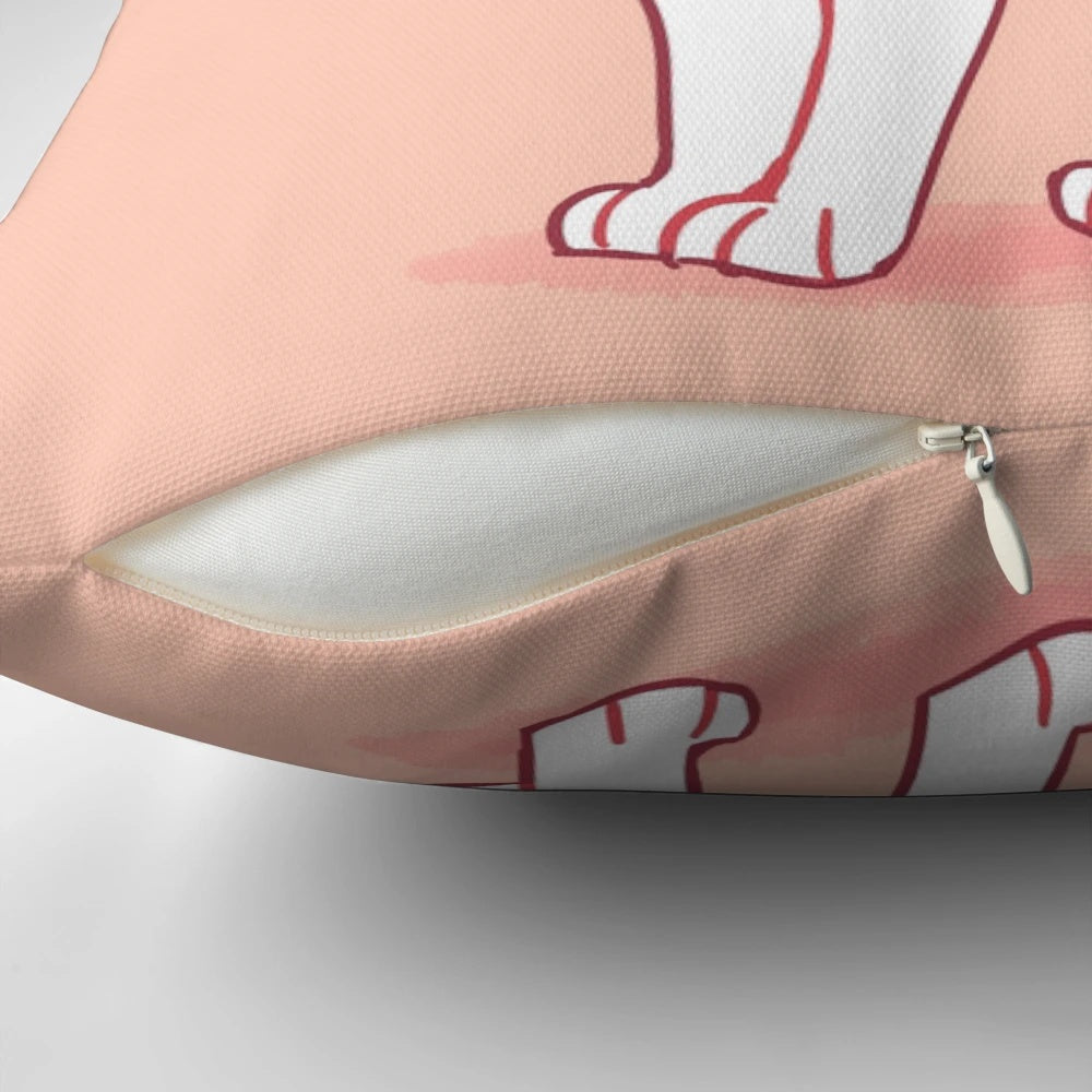 A soft, pastel-colored wolf pillow with the text "The World is Better Because Your Kindness is in it.