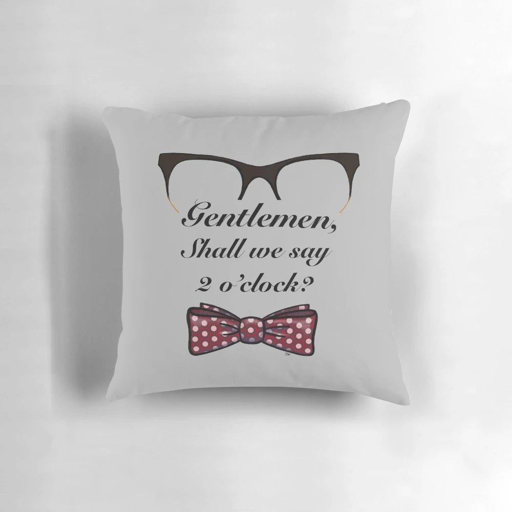 Endeavour Morse-inspired decorative pillow with a clock design