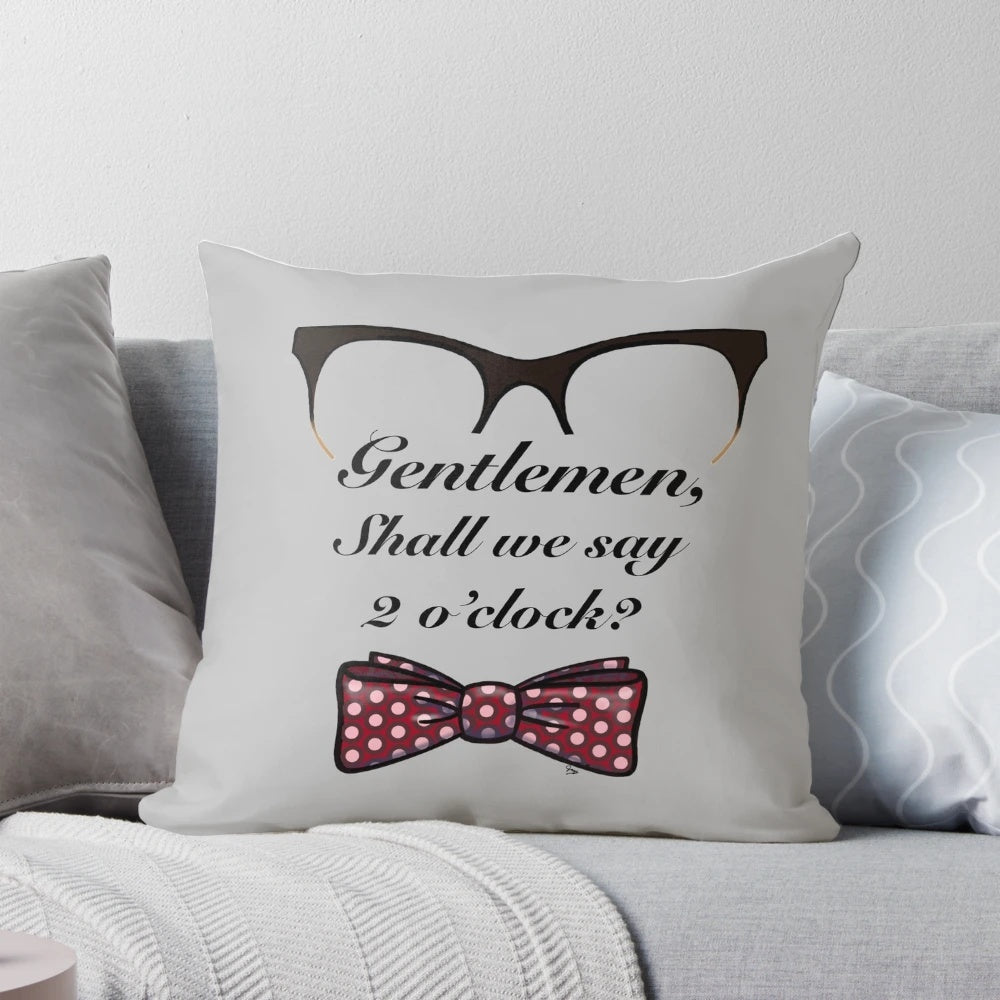 Endeavour Morse-inspired decorative pillow with a clock design