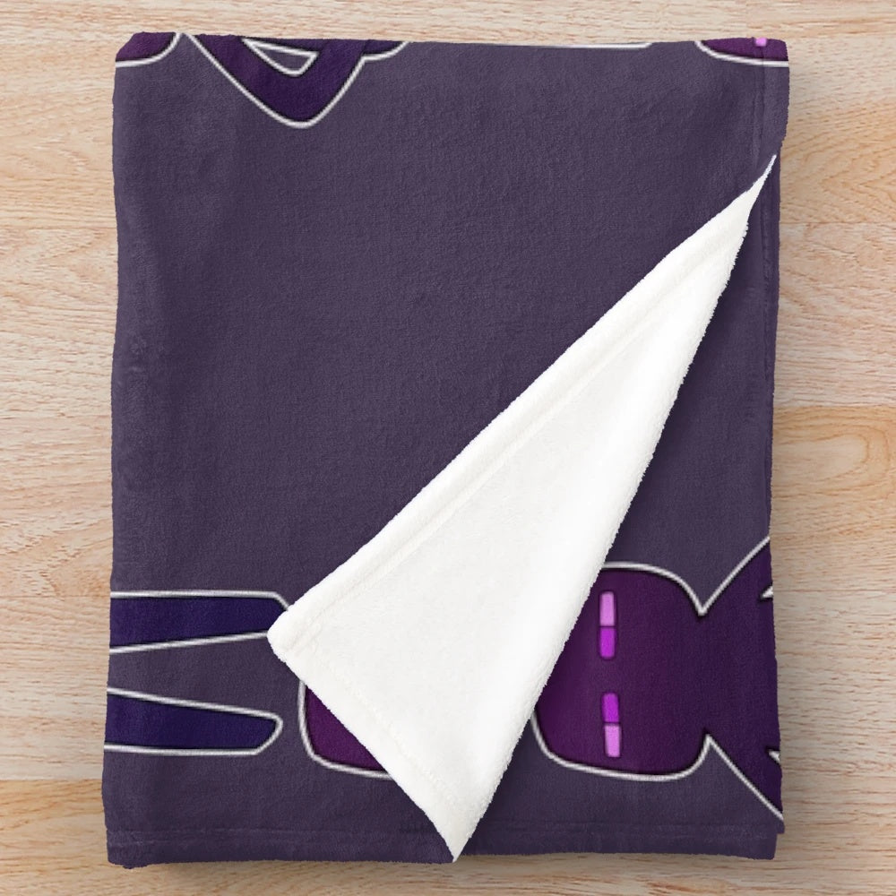 Enderman-Inspired Plush Blanket with Minecraft-themed Design