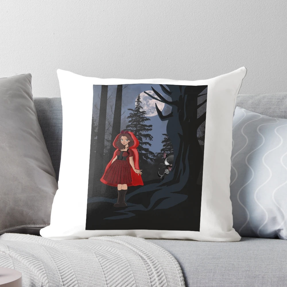 Pillow featuring the Endo Chronicles: Little Red Riding Hood digital art design