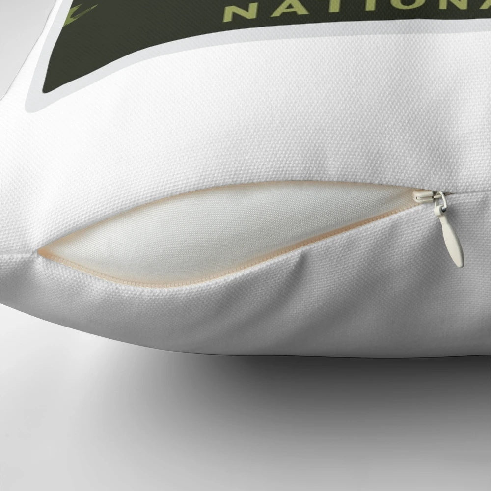 A plush throw pillow featuring the iconic Endor National Park landscape from the Star Wars universe.