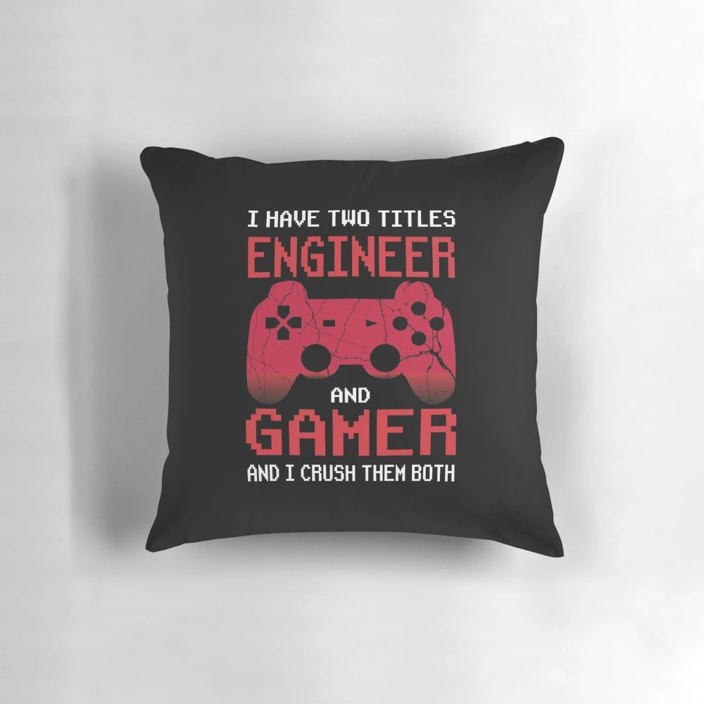 Engineer Gamer Pillow with Cube and Game Elements