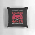 Engineer Gamer Pillow with Cube and Game Elements