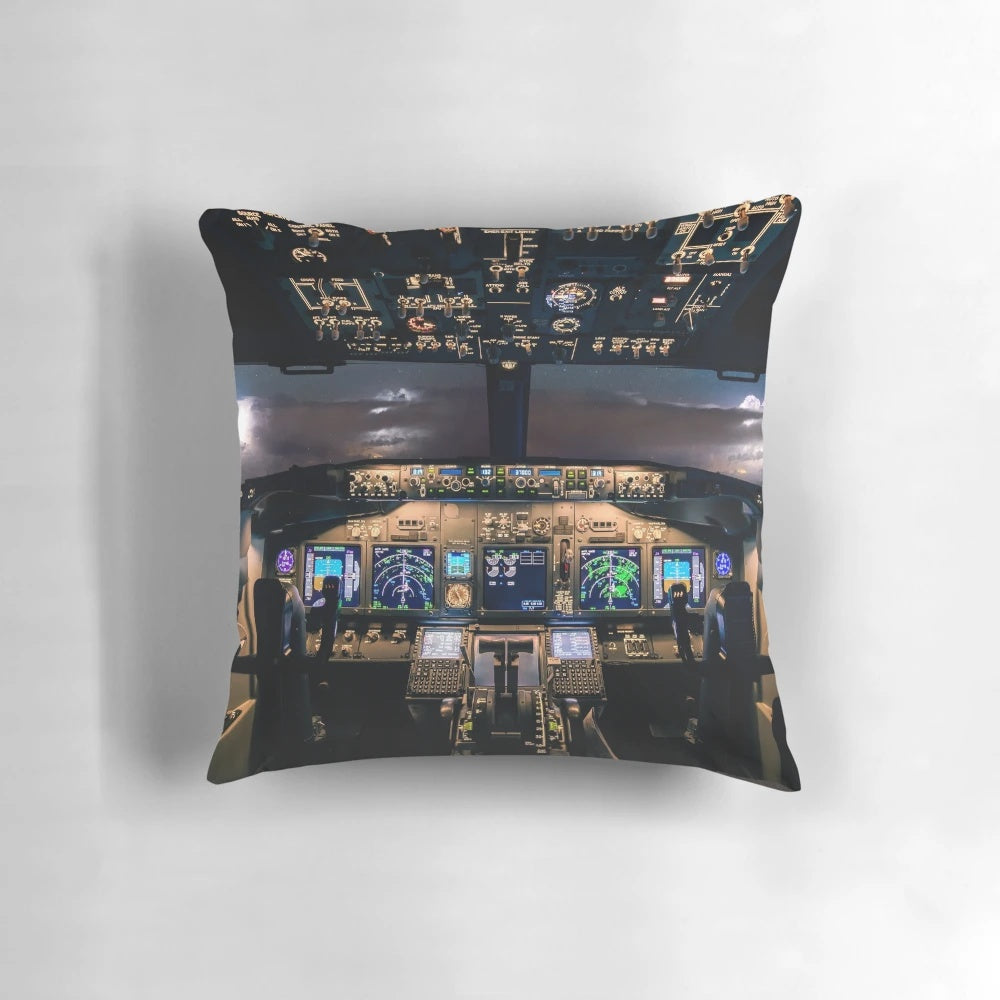 Stormfront Ahead Pillow, featuring aviation-inspired design for enhanced flight safety