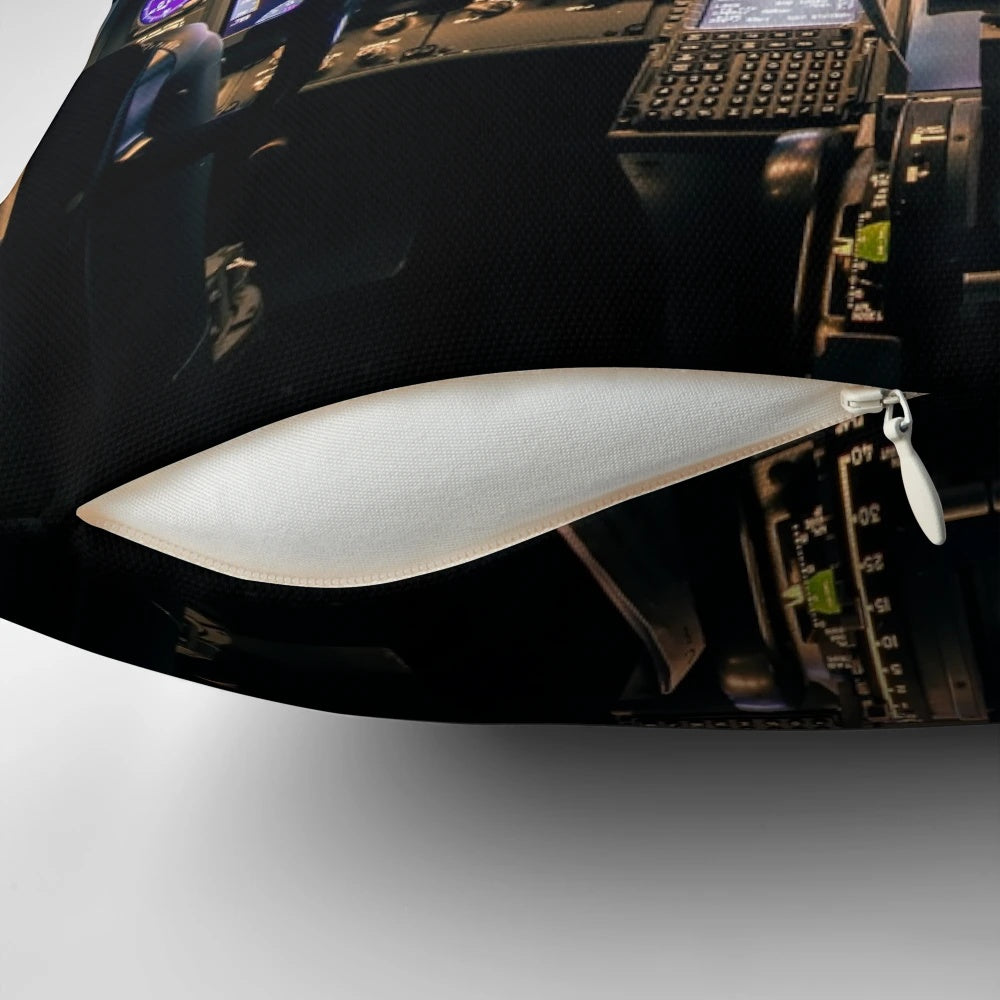 Stormfront Ahead Pillow, featuring aviation-inspired design for enhanced flight safety