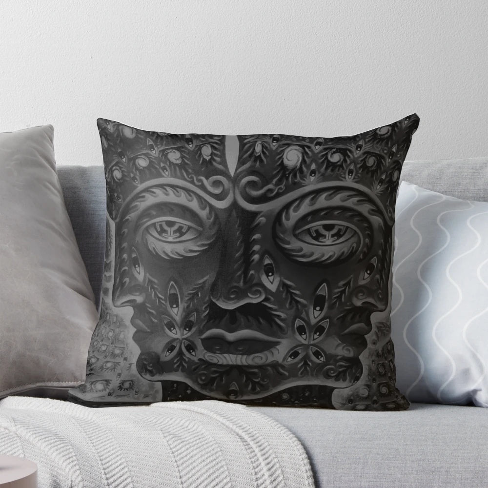 A plush, stylish pillow featuring the iconic album art from the progressive rock band Tool's 10,000 Days album.