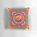 Decorative pillow featuring a mosaic design inspired by ancient Rome