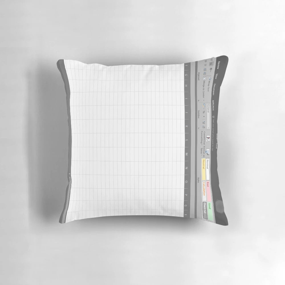 Excel Spreadsheet Pillow - Innovative Office Decor for Computer Nerds