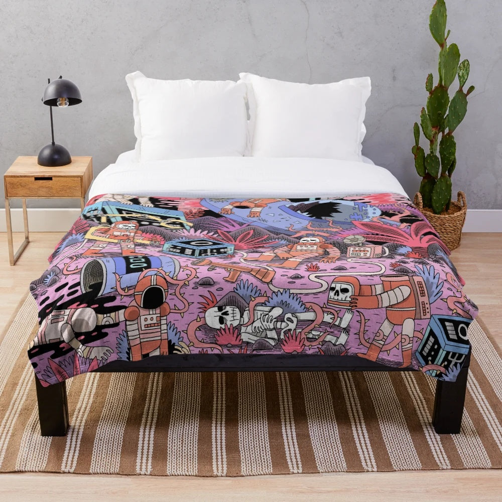 Chaos Plush Blanket with intricate, otherworldly design