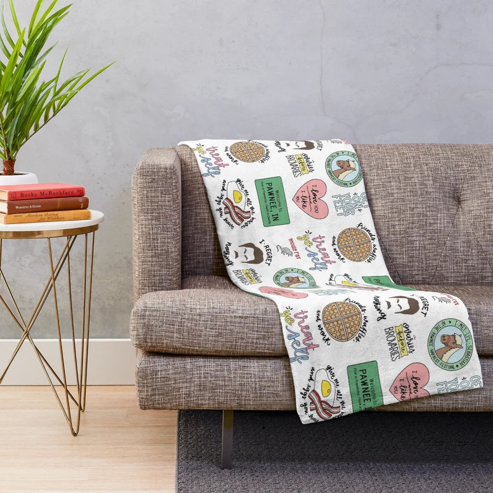 Parks and Recreation TV Show Art Inspired Plush Blanket