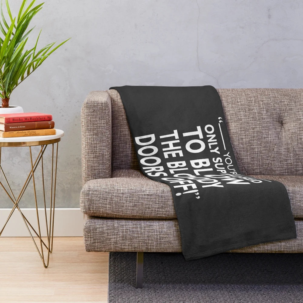 Plush blanket featuring quotes from the classic movie The Italian Job