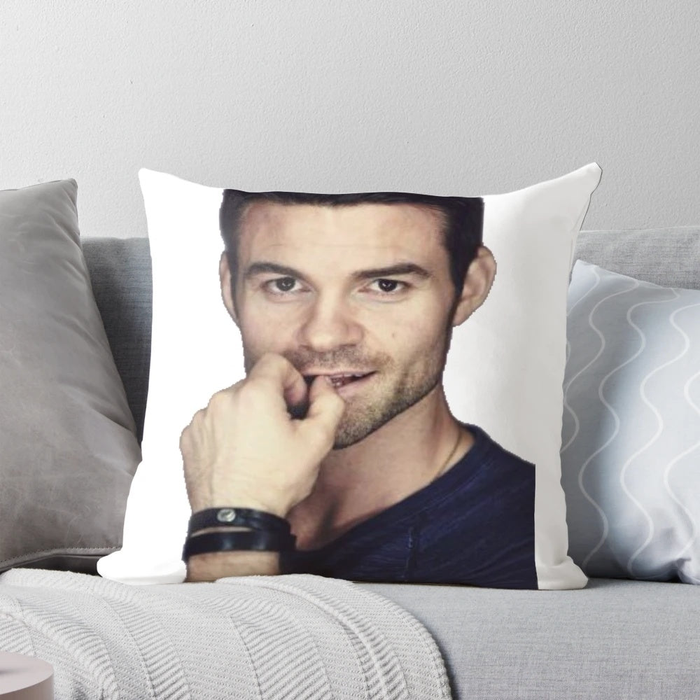 Stylized pillow featuring Daniel Gillies as Elijah Mikaelson from The Originals