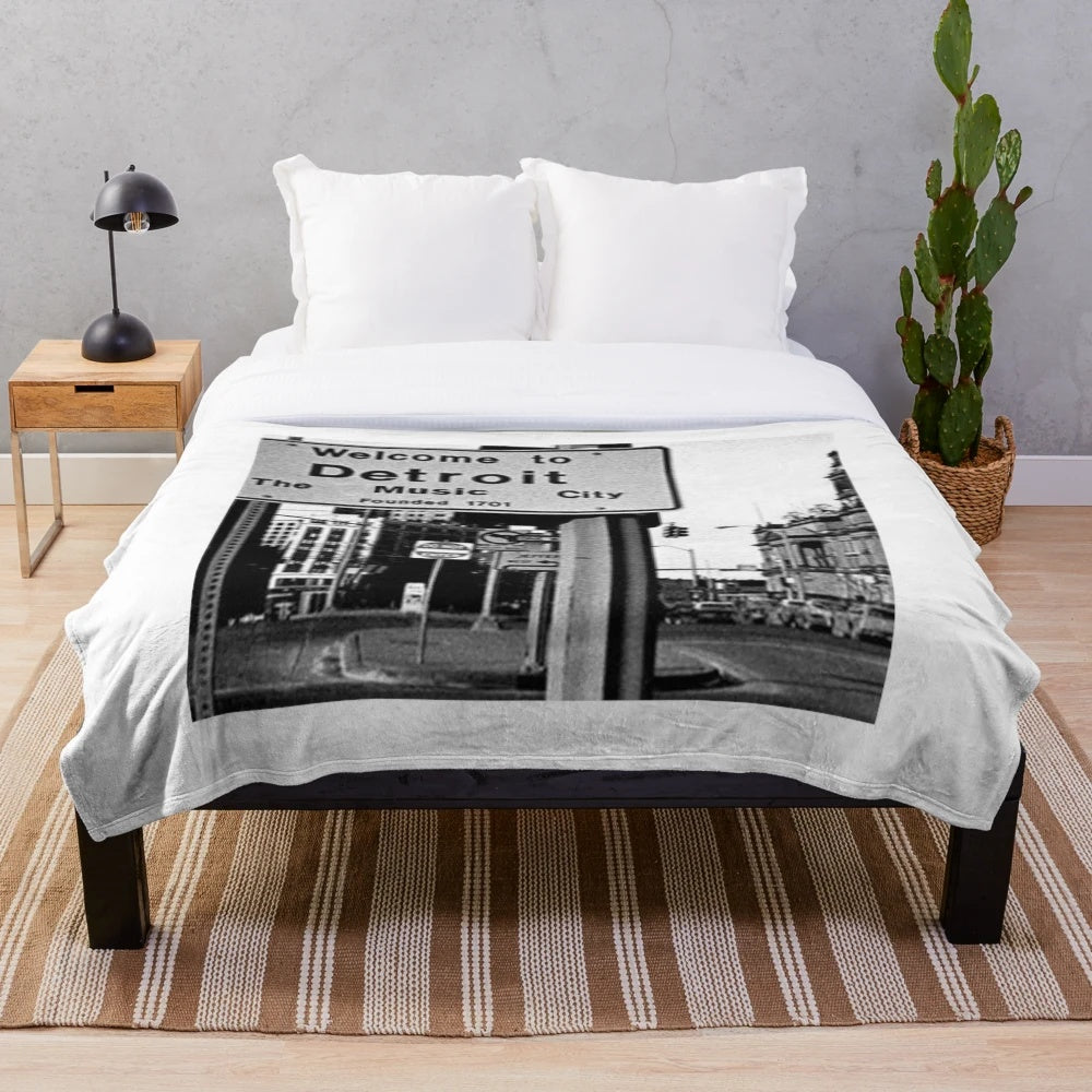 Detroit music-inspired plush blanket