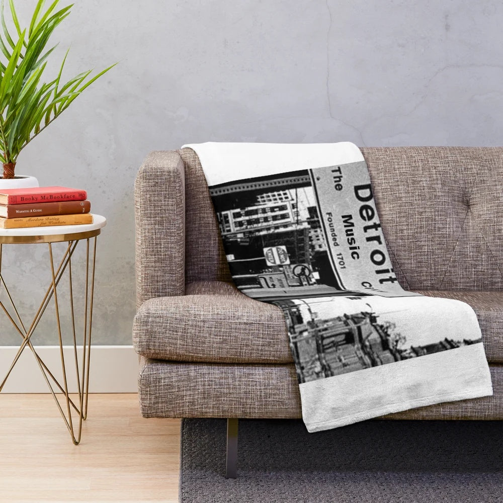 Detroit music-inspired plush blanket
