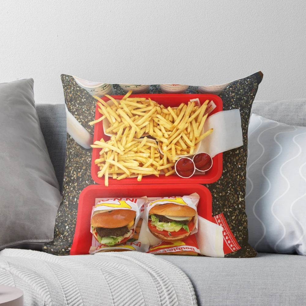 In-N-Out Pillow, capturing the iconic West Coast burger and fries