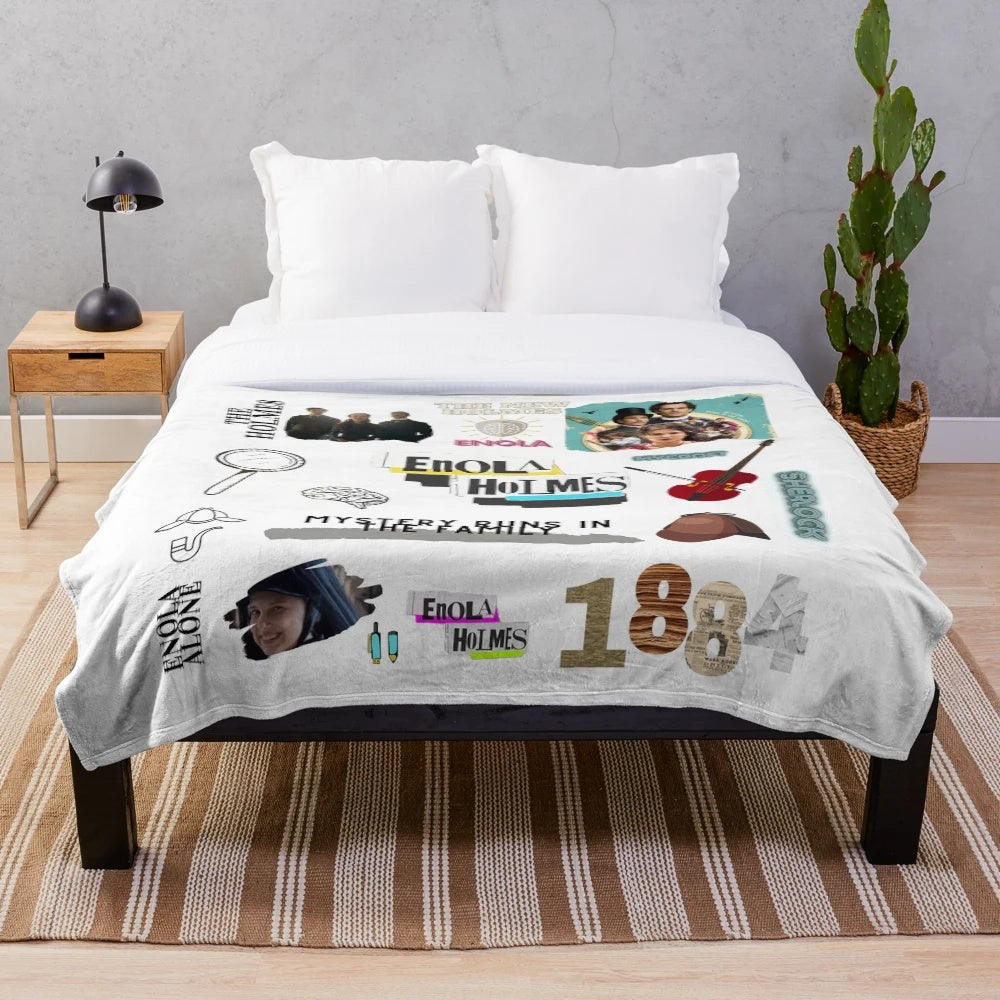 Enola Holmes Plush Blanket featuring the young detective from the Netflix mystery series