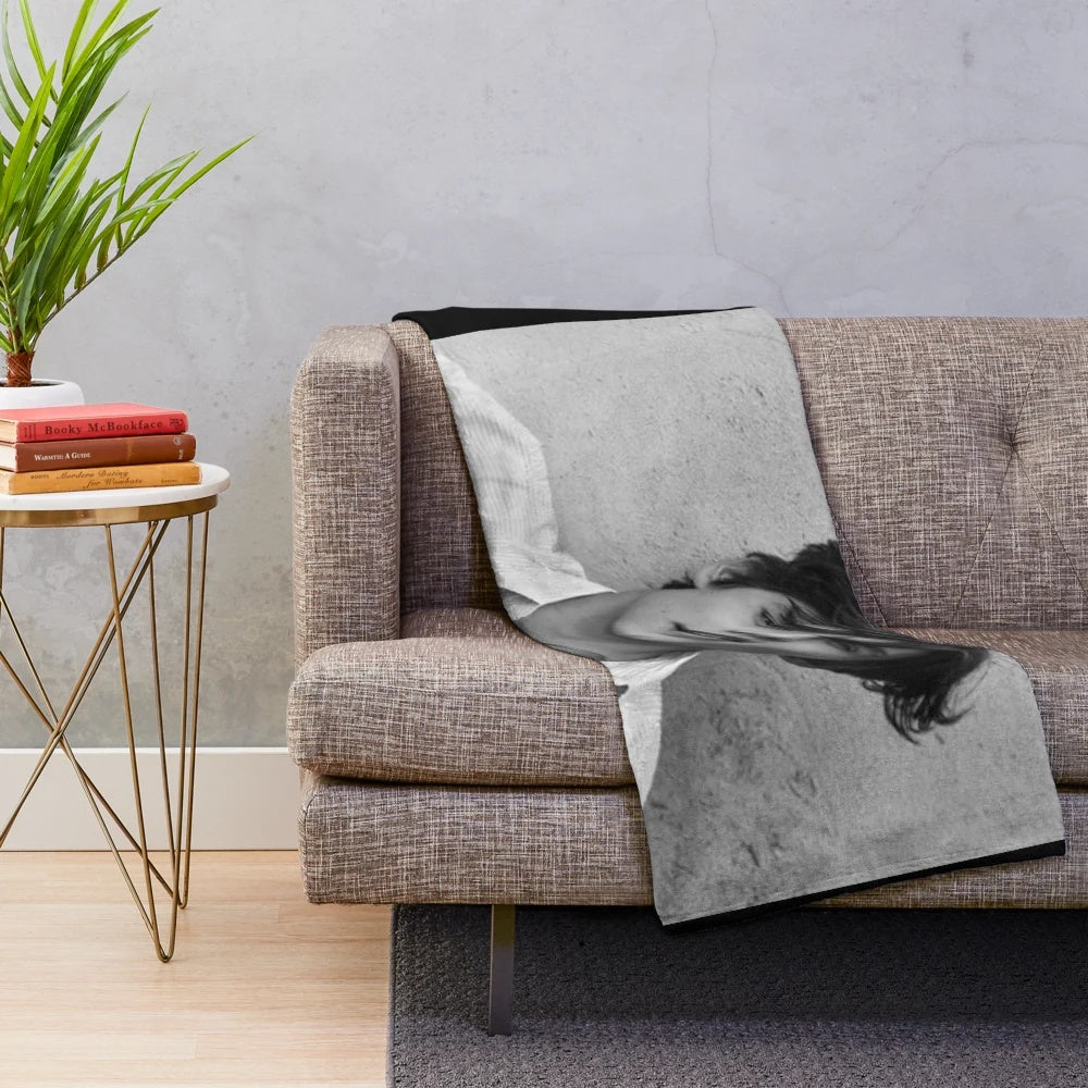 Enola Holmes inspired plush blanket featuring actor Louis Partridge