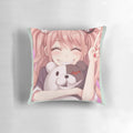 Enoshima inspired anime-style pillow with black and white Polaroid design