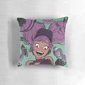 Entrapta-inspired throw pillow featuring a portrait of the character from the Netflix series She-Ra and the Princesses of Power.