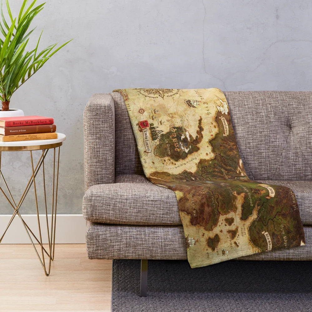 Eorzea FFXIV Map Plush Blanket