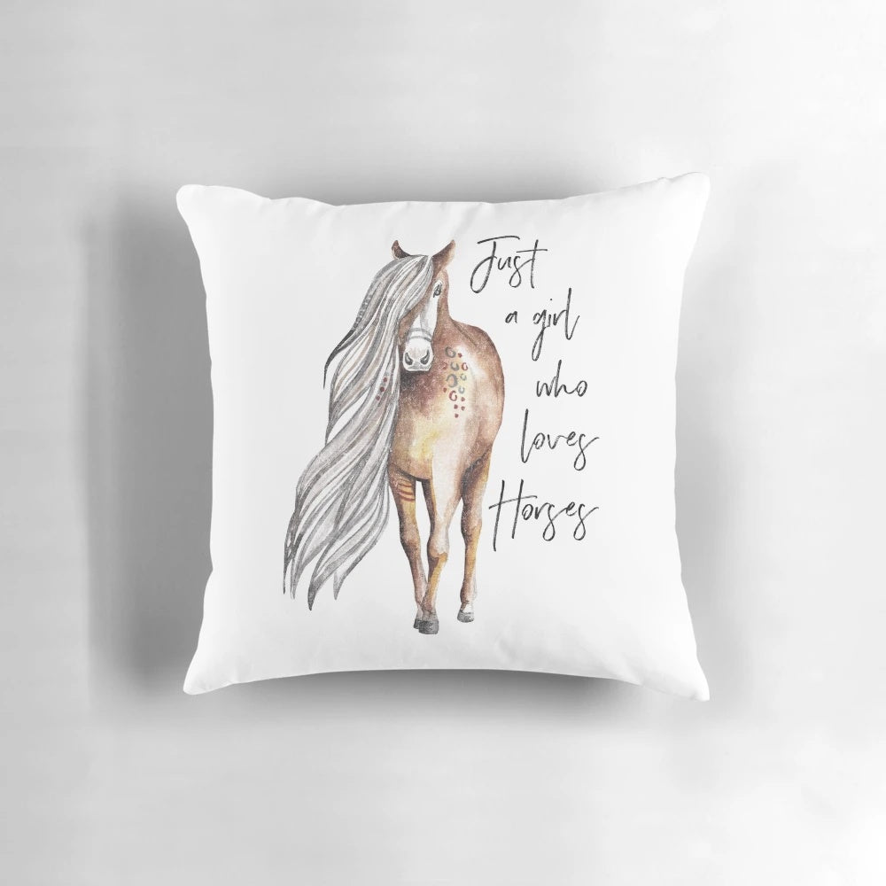 Pillow featuring a design for horse lovers, showcasing the beauty and joy of horseback riding