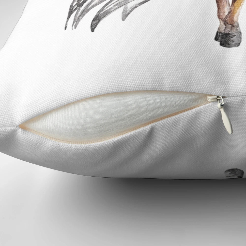 Pillow featuring a design for horse lovers, showcasing the beauty and joy of horseback riding